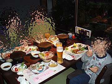 旅館「鶴霊泉」の晩ご飯