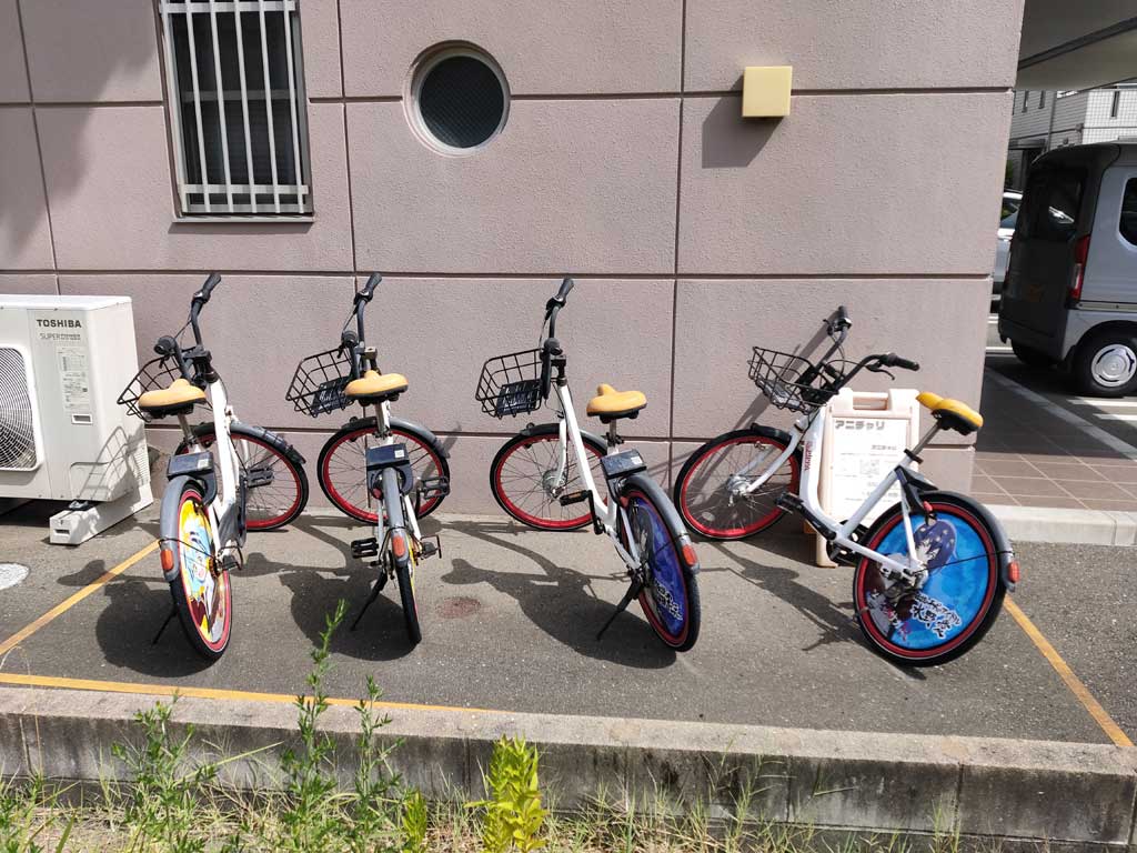 隣マンション前のスマホレンタル自転車（アニチャリ）はサービス終了